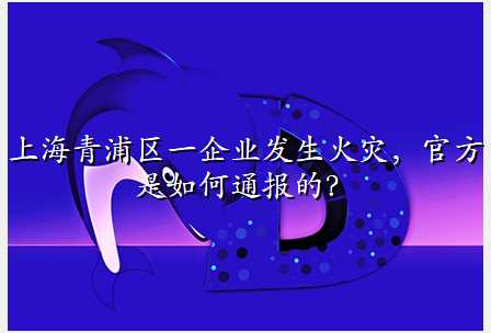 上海青浦区一企业发生火灾,官方是如何通报的?
