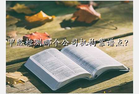 甲醛检测哪个公司机构靠谱点?