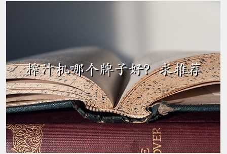 榨汁机哪个牌子好?求推荐